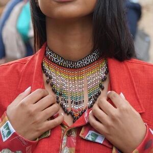 Hakhu Beaded rainbow Necklace